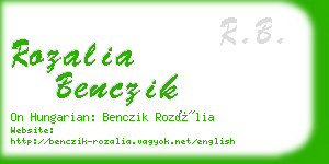 rozalia benczik business card